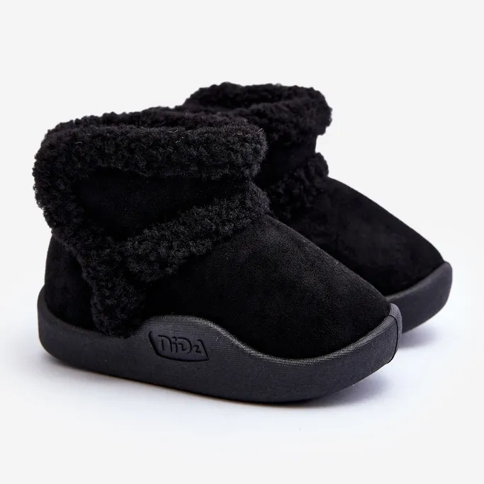 Children's Velcro Snow Boots Black Unitia