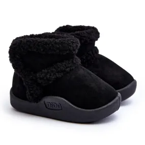 Children's Velcro Snow Boots Black Unitia