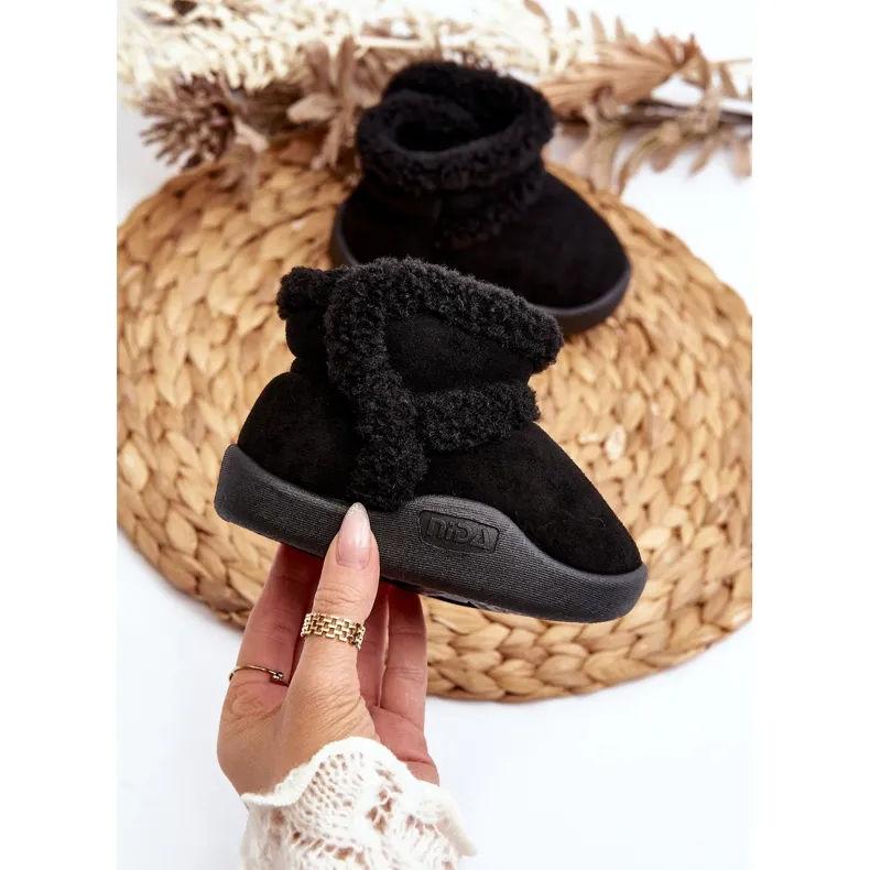 Children's Velcro Snow Boots Black Unitia