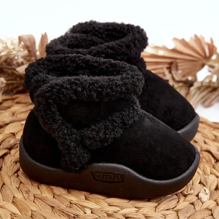 Children's Velcro Snow Boots Black Unitia