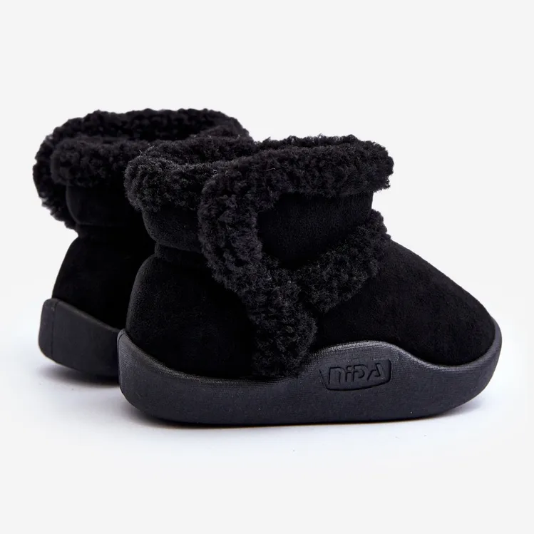 Children's Velcro Snow Boots Black Unitia