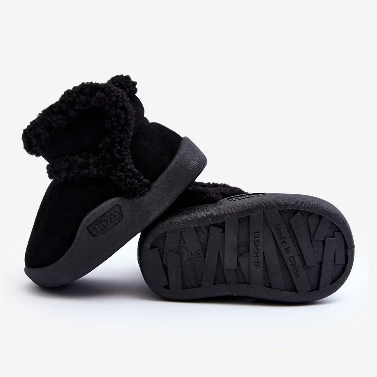 Children's Velcro Snow Boots Black Unitia