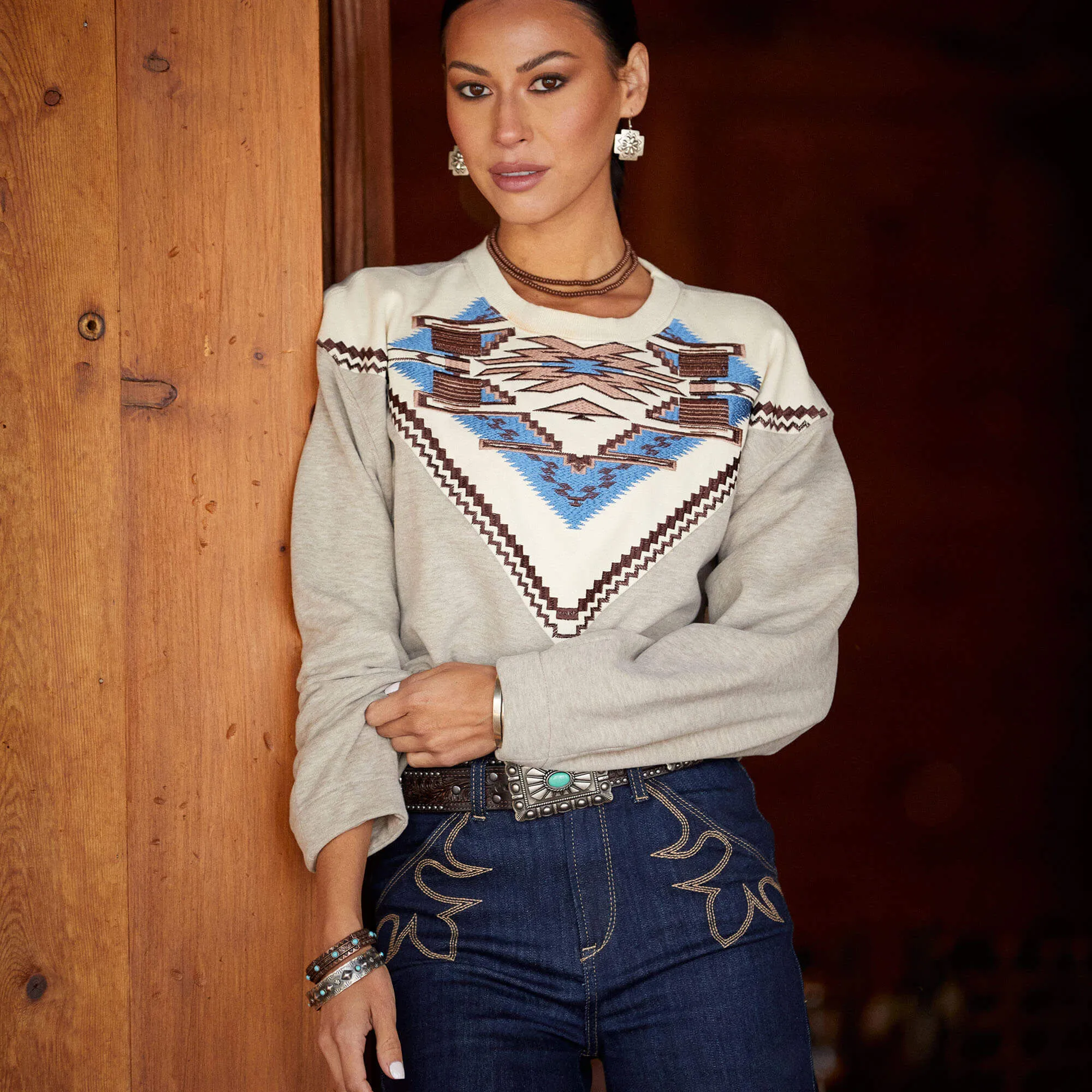 Chimayo Embroidered Sweatshirt