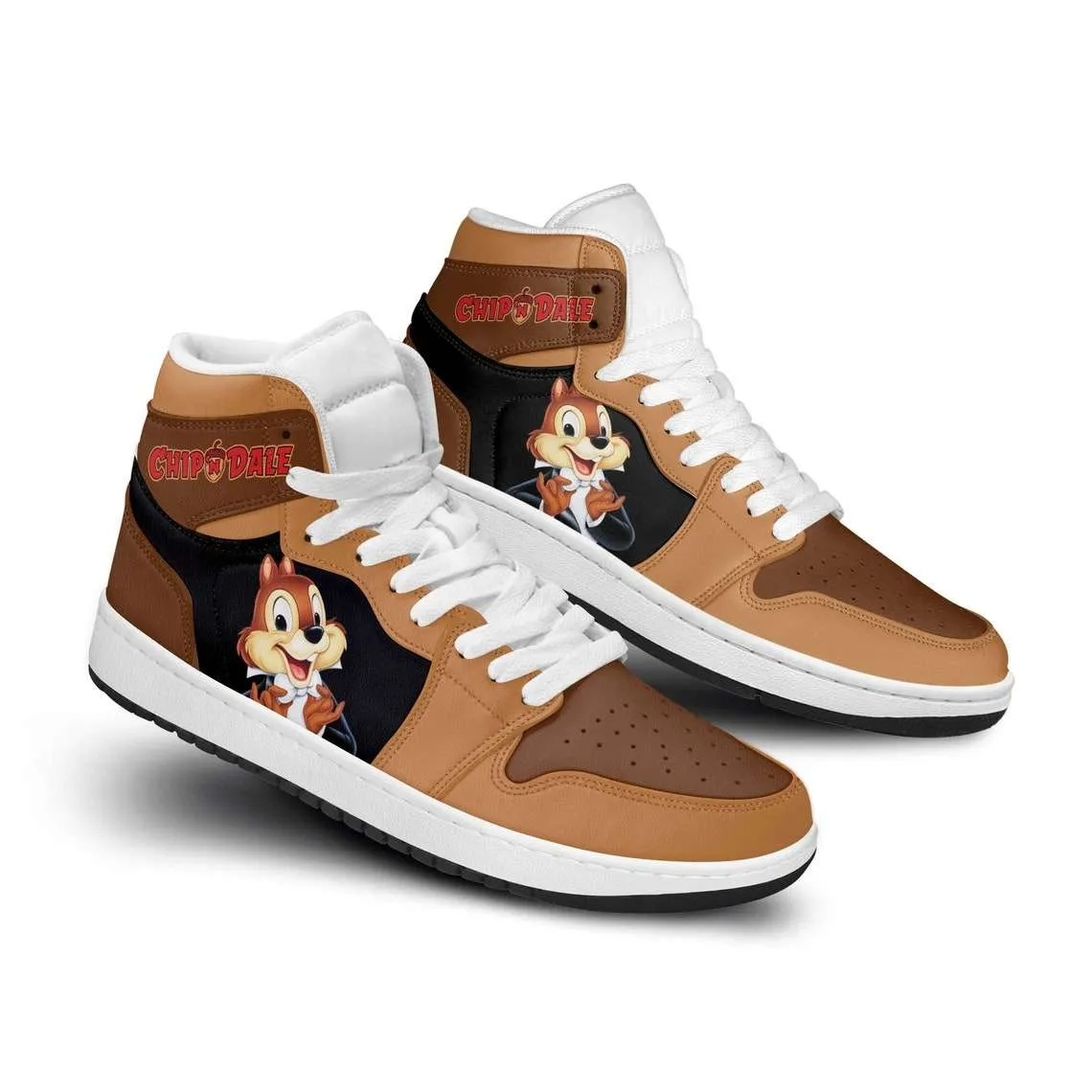 Chip ‘n’ Dale Brown Black J1 High Top Sneakers Shoes For Men Women