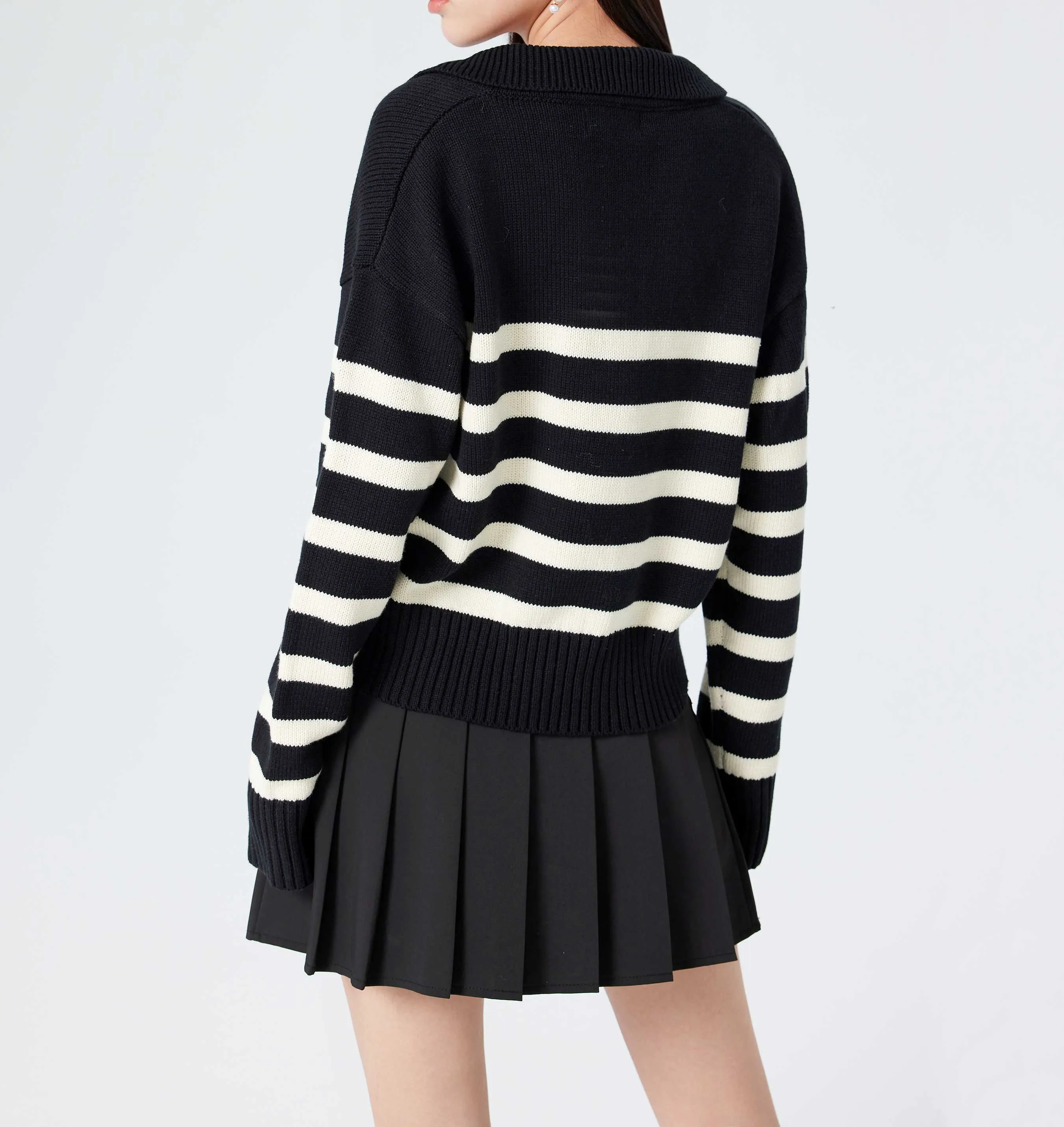 Cider  |Stripes Casual Style Long Sleeves Cotton Oversized