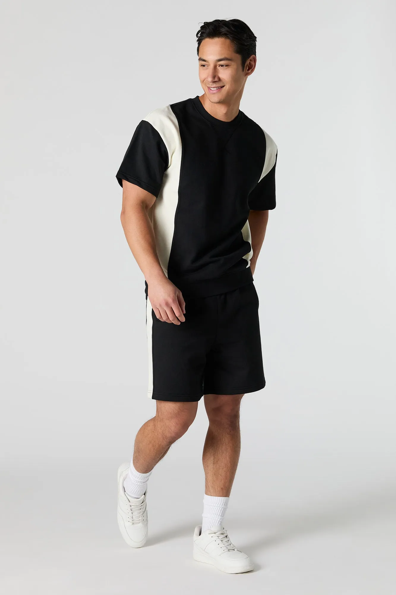 Colourblock Fleece Drawstring Short