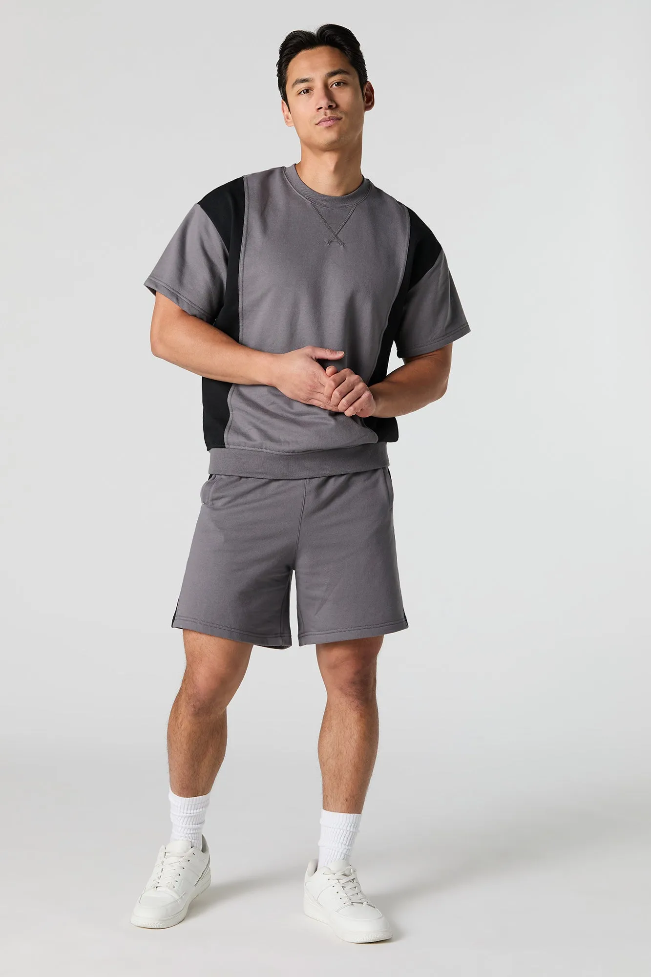 Colourblock Fleece Drawstring Short