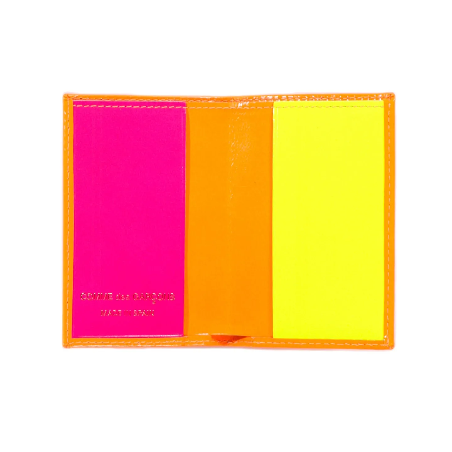 COMME DES GARCONS SA6400 SUPER FLUO WALLET LIGHT ORANGE