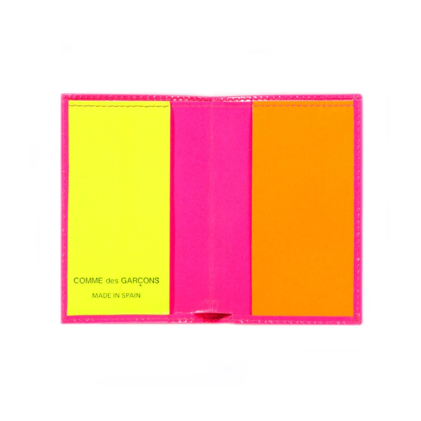 COMME DES GARCONS SA6400 SUPER FLUO WALLET PINK