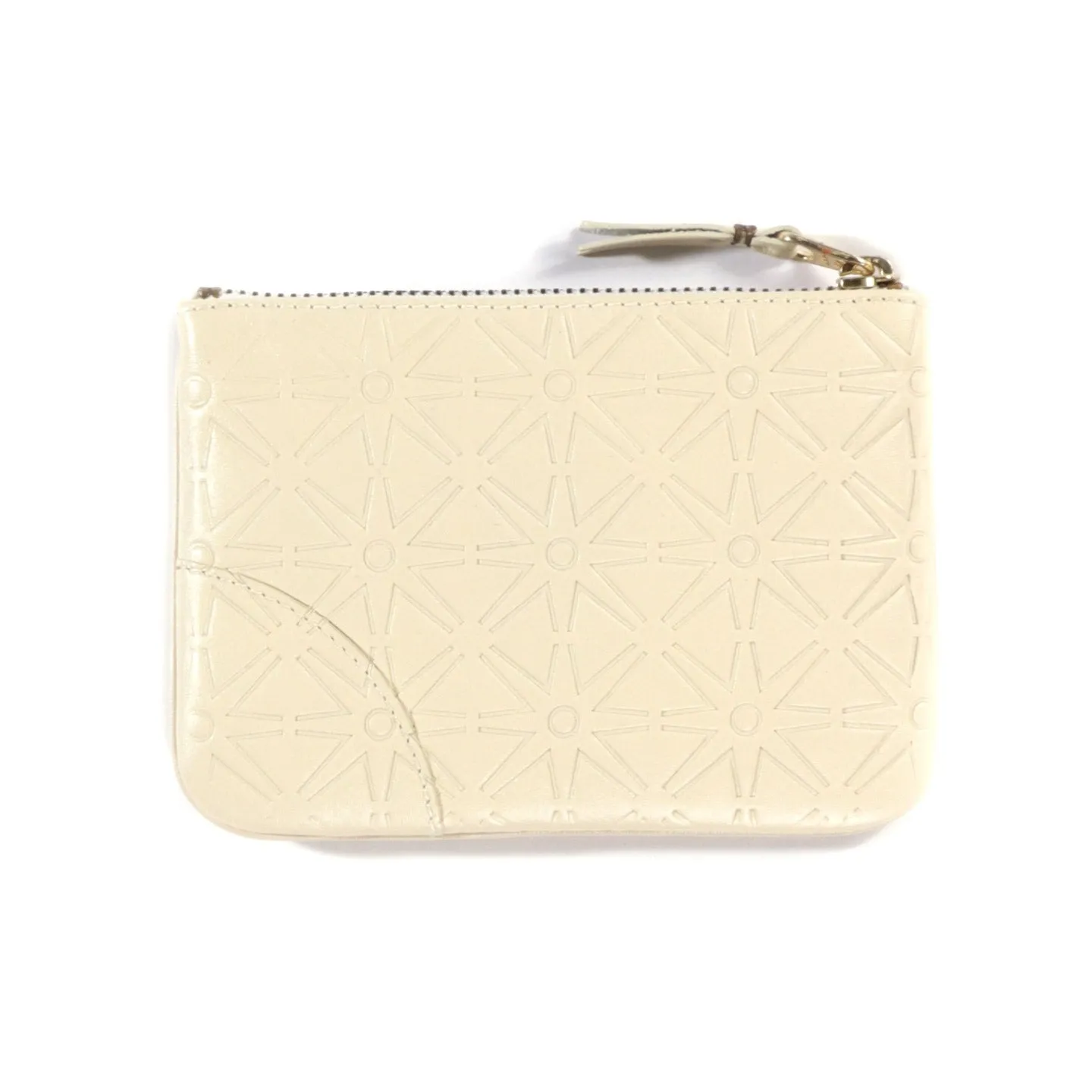 COMME DES GARCONS SA810E EMBOSSED LEATHER ZIP WALLET OFF WHITE