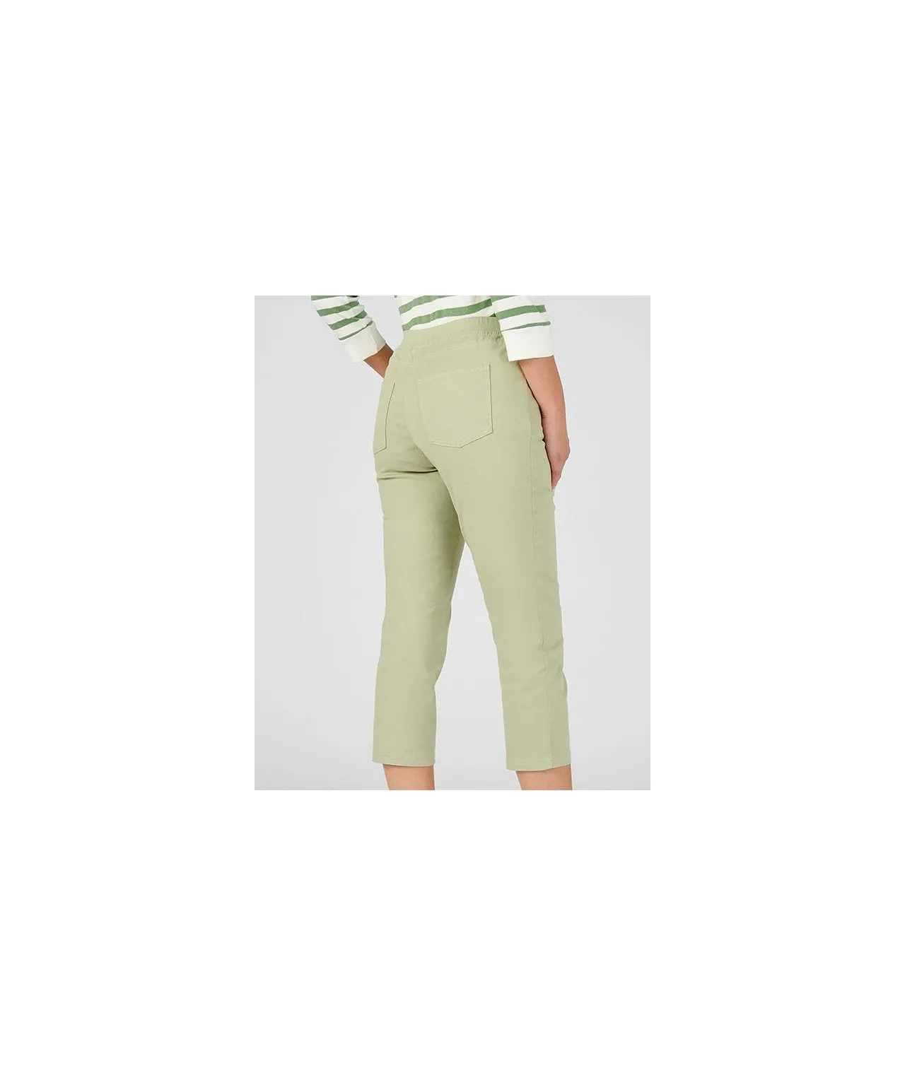 Cotton Rich Pull-on Crop Trousers