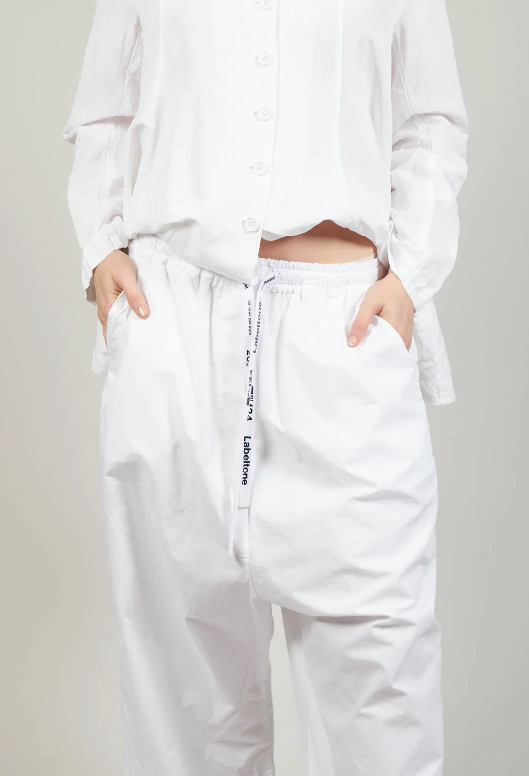 Cropped Wide Leg Trousers in White