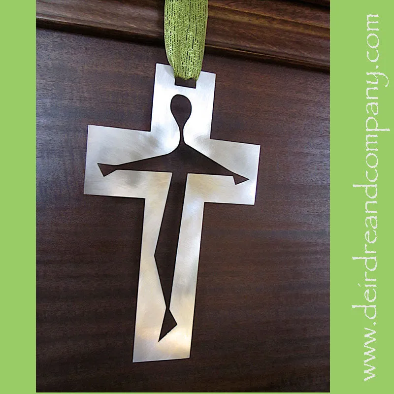 Crucifix Wall Cross in Stainless Steel