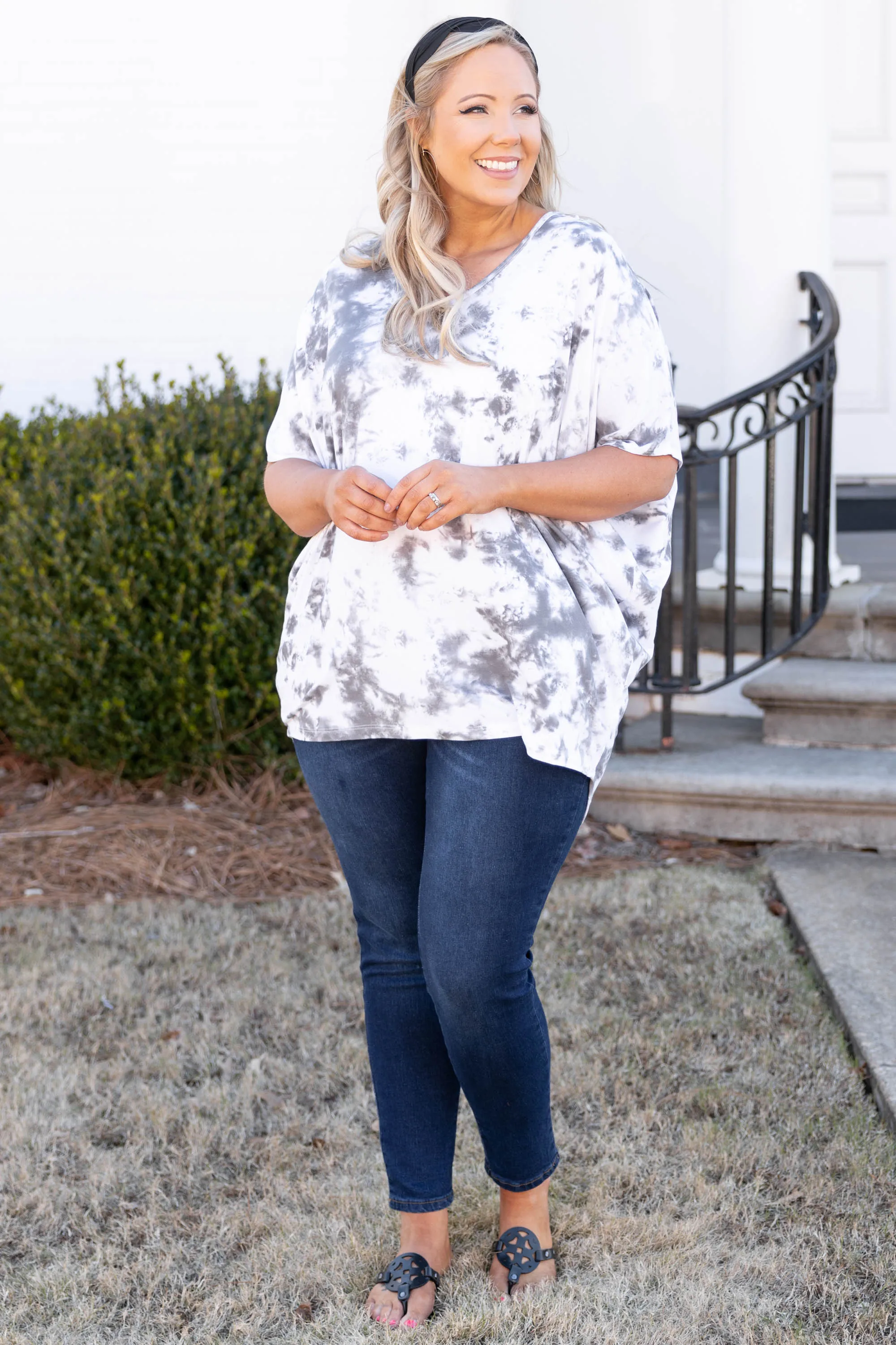 Currently Trending Tunic, Gray Multi