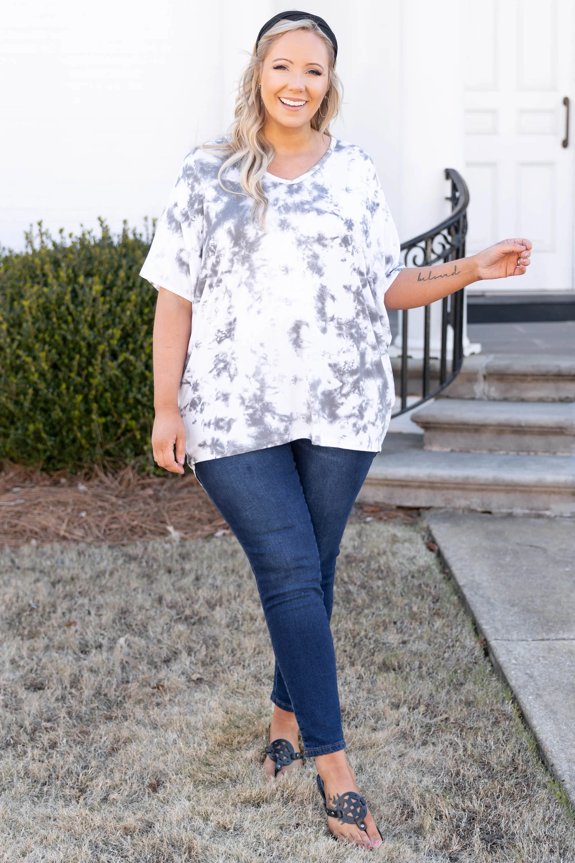 Currently Trending Tunic, Gray Multi