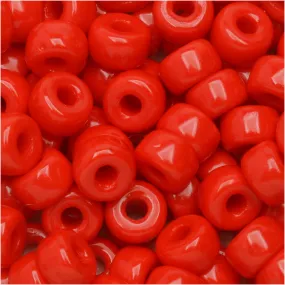 Czech Glass Matubo, 2/0 Seed Bead, Red Opaque (20 Gram Tube)