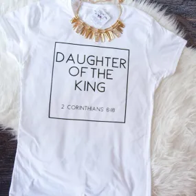 Daughter of The King Letter Print Cotton Cute Christian Tshirt Women's Jesus Shirt Harajuku Tops