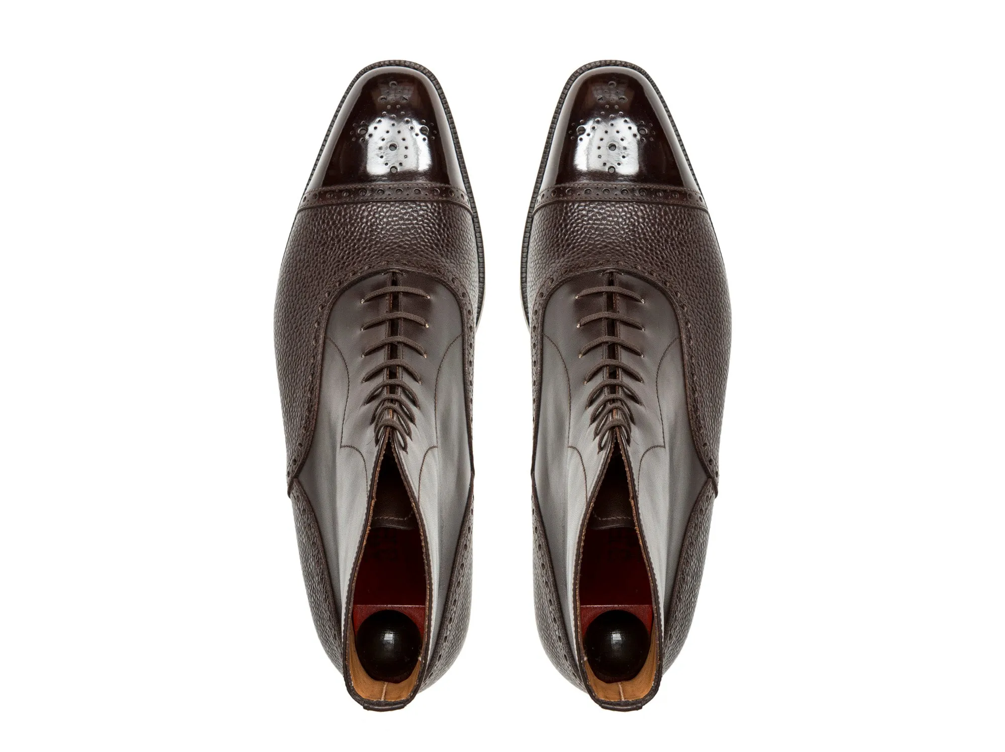 David - MTO - Dark Brown Museum Calf / Dark Brown Scotch Grain Calf - LPB Last - Double Leather Sole