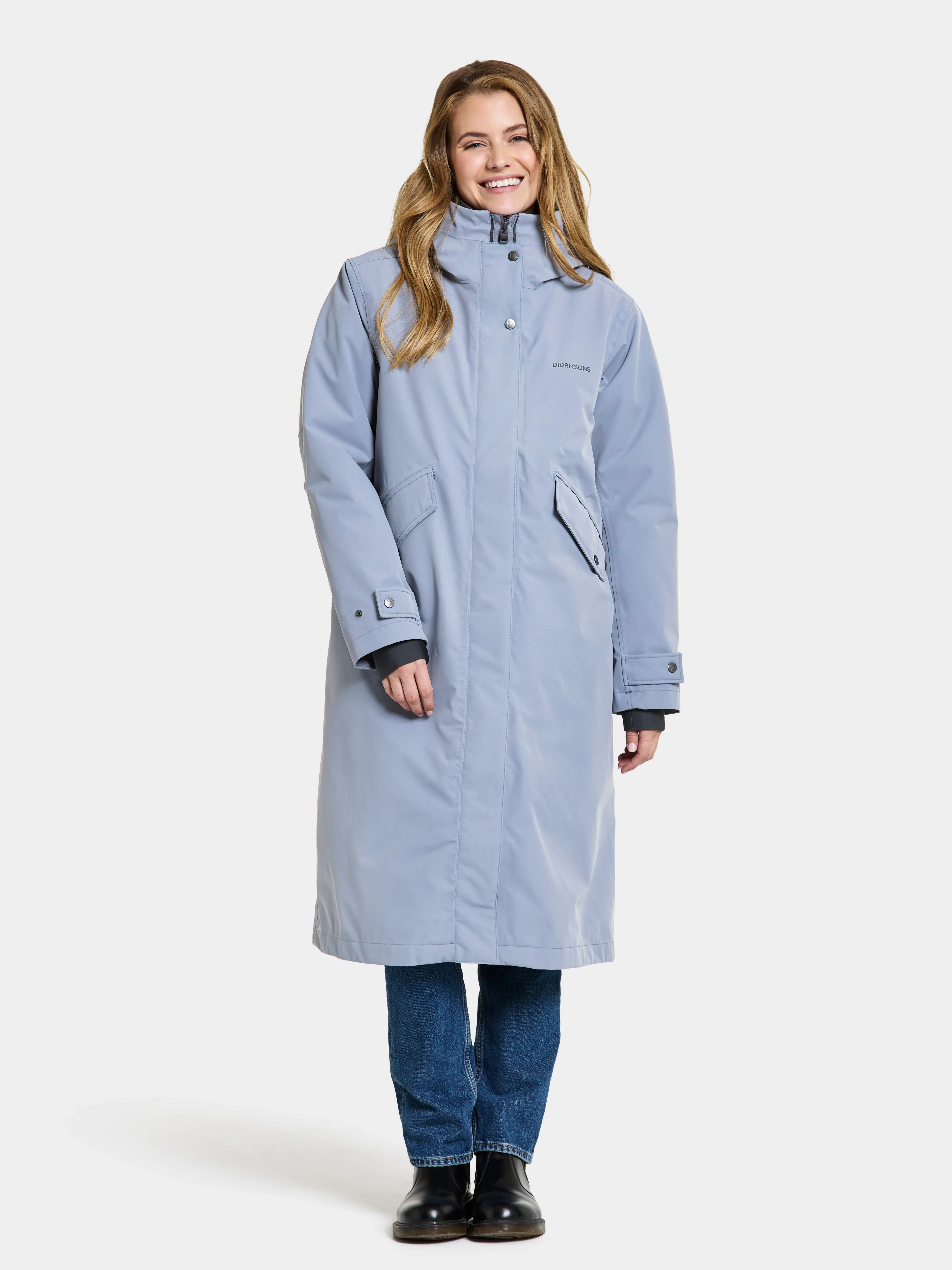 Didriksons Women's Mia Parka Long Glacial Blue | Buy Didriksons Women's Mia Parka Long Glacial Blue here | Outnorth