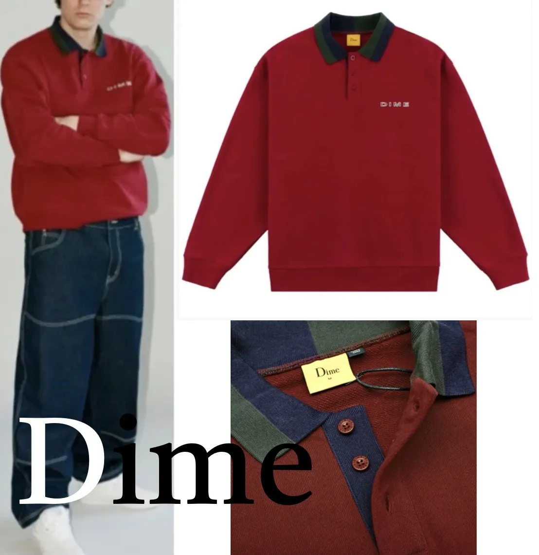 Dime  |Street Style Long Sleeves Plain Long Sleeve T-shirt Logo