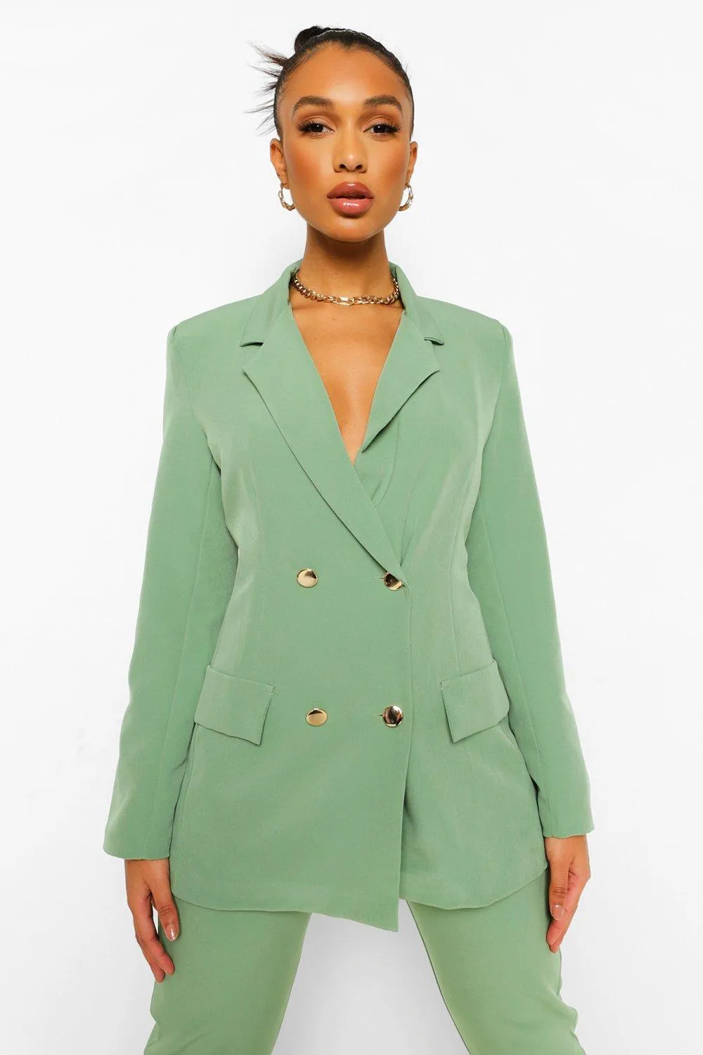 Double Breasted Fitted Blazer