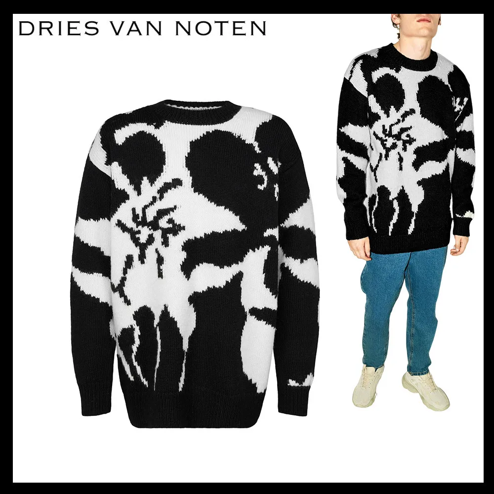 Dries Van Noten  |Crew Neck Pullovers Unisex Street Style Designers Sweaters