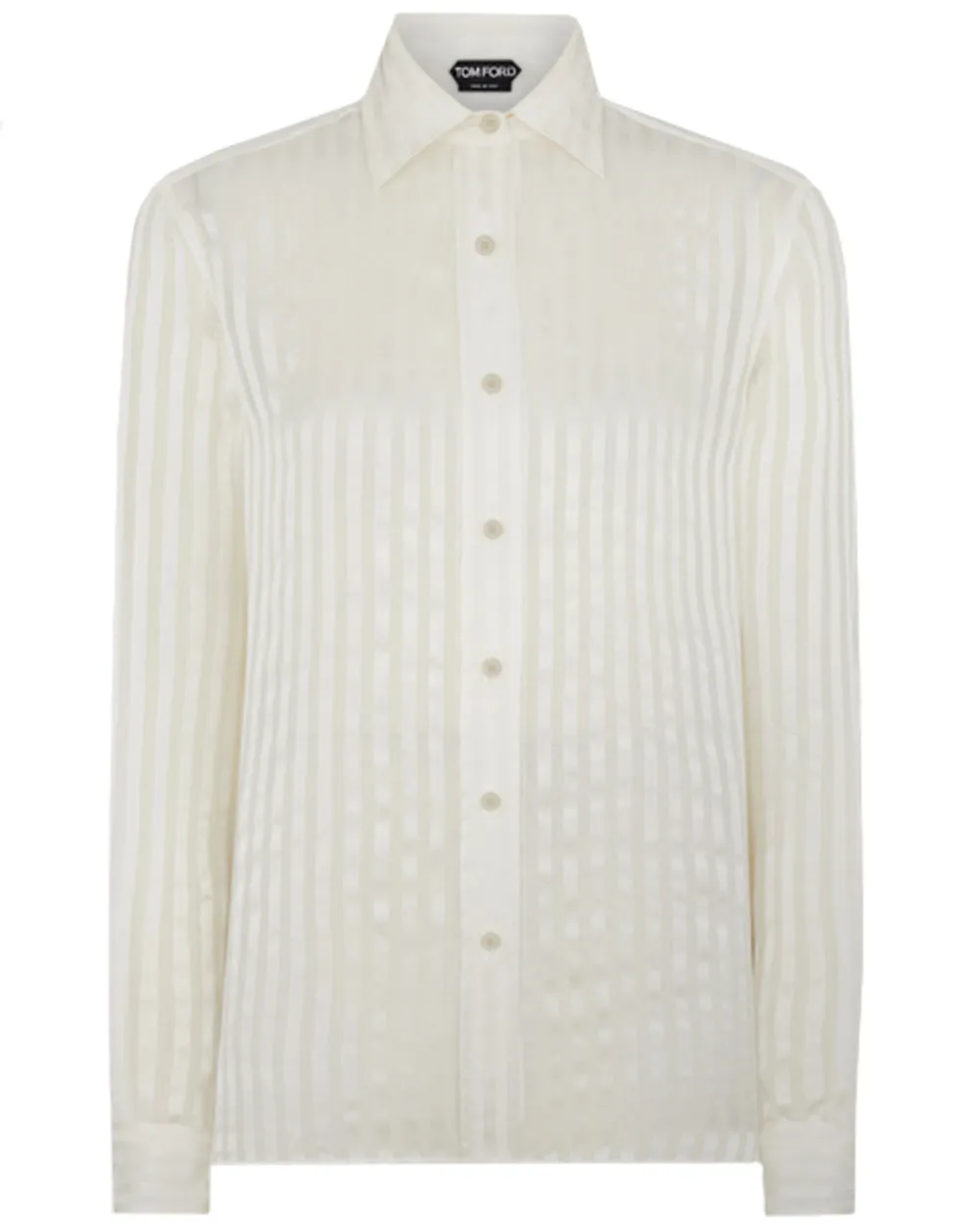 Ecru Stripe Silk Shirt