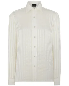 Ecru Stripe Silk Shirt