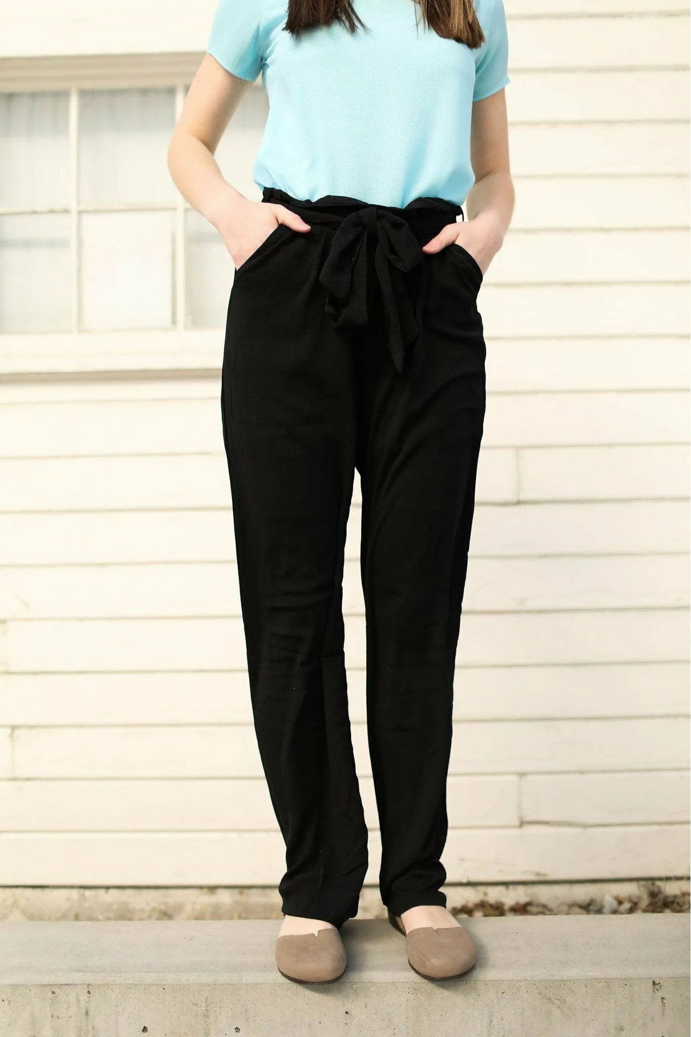 Emma High Waist Pants Two Black