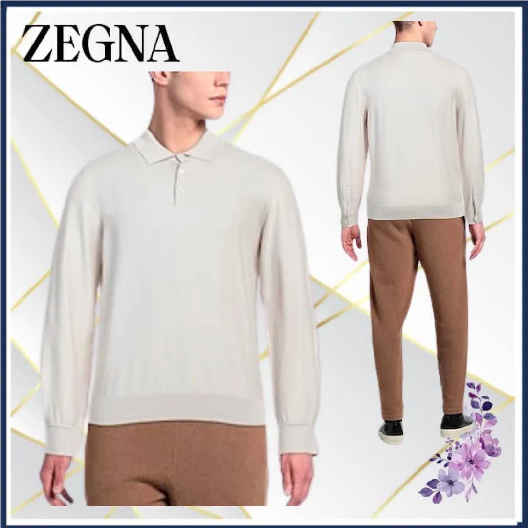 Ermenegildo Zegna  |Pullovers Silk Long Sleeves Plain Oversized Luxury