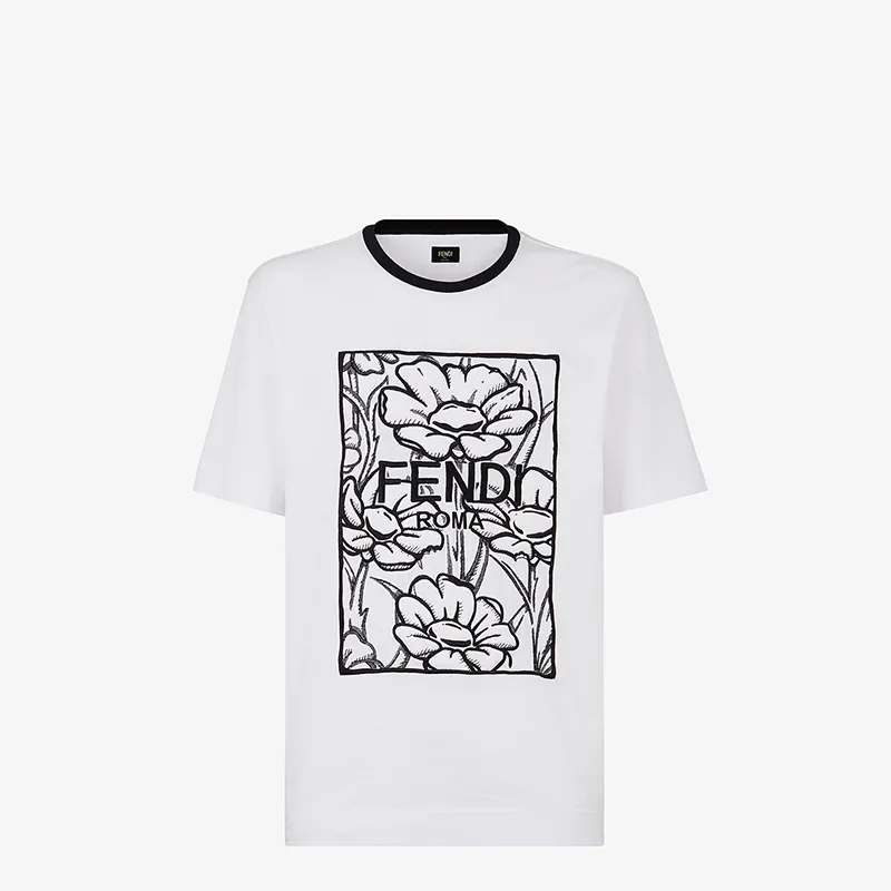 FENDI  |Pullovers Flower Patterns Street Style U-Neck Cotton