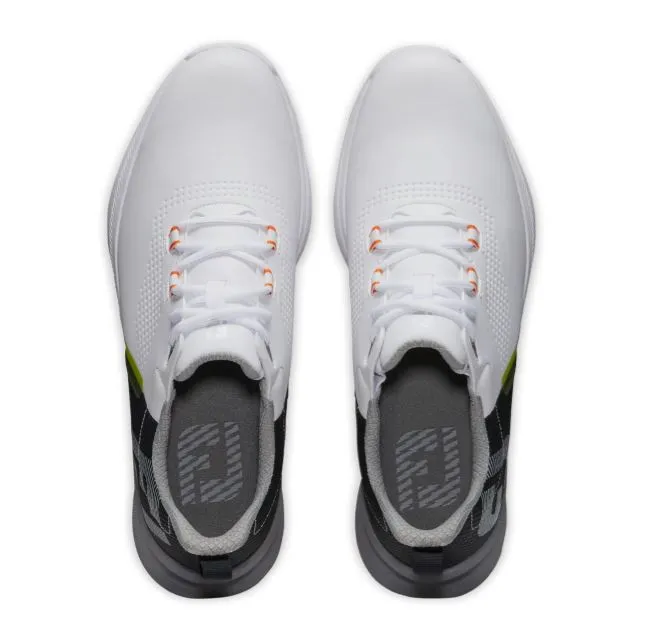 Footjoy Fuel Men's Spikeless Golf Shoe White/Black/Orange 55443