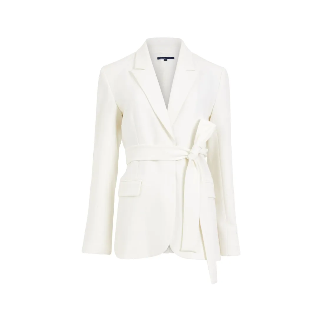 French Connection Whisper Belted Blazer In Summer White 75WAB