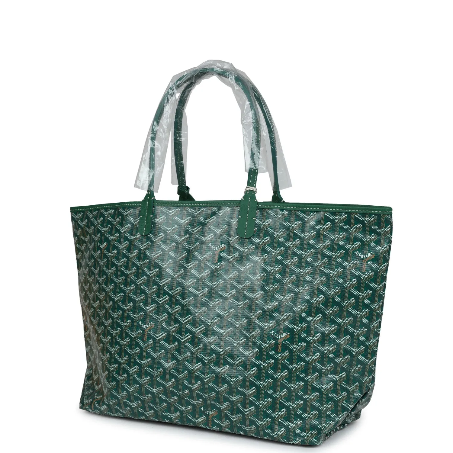 Goyard Goyardine Green St. Louis PM Tote Bag Palladium Hardware