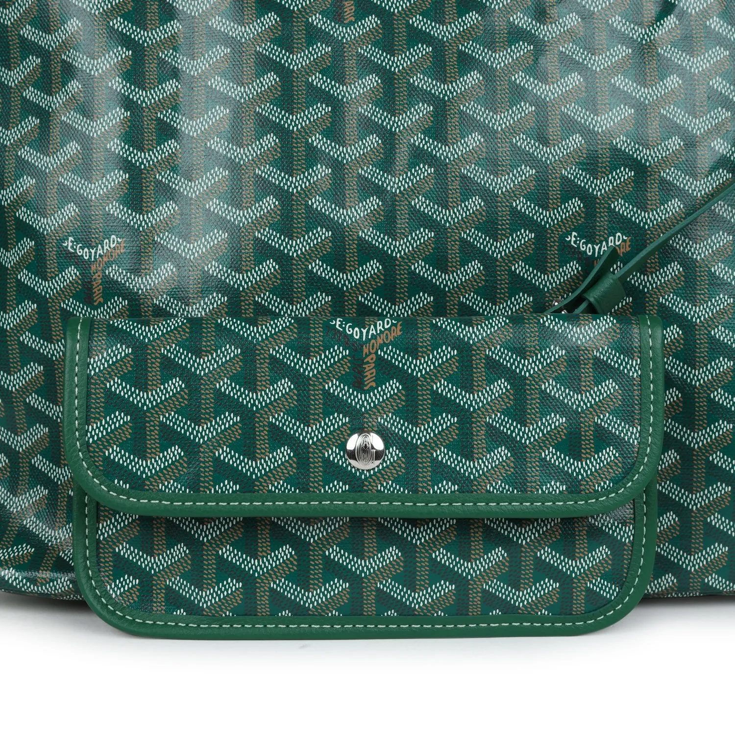 Goyard Goyardine Green St. Louis PM Tote Bag Palladium Hardware