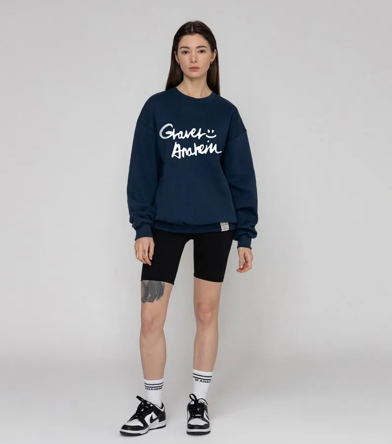 GRAVER  |Unisex Street Style Long Sleeves Cotton Logo Sweatshirts