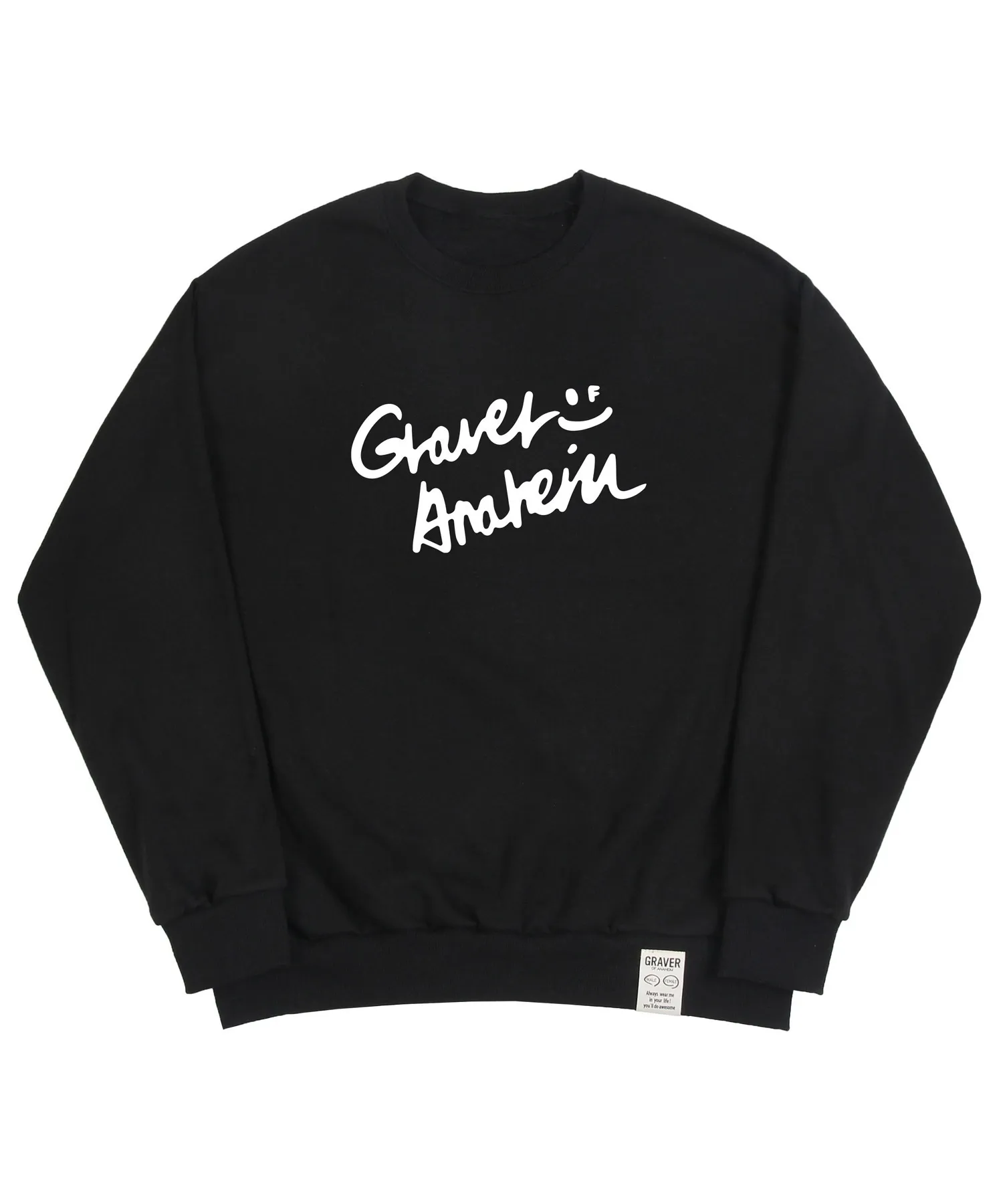 GRAVER  |Unisex Street Style Long Sleeves Cotton Logo Sweatshirts