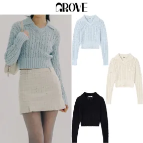 GROVE  |Casual Style Street Style Long Sleeves Office Style