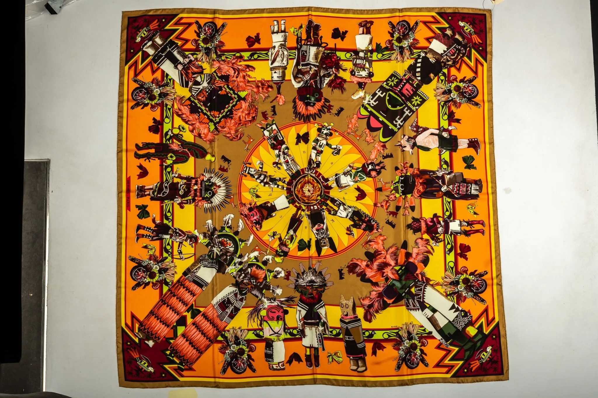 Hermès Kachinas Scarf Yellow