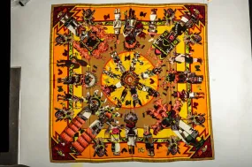 Hermès Kachinas Scarf Yellow