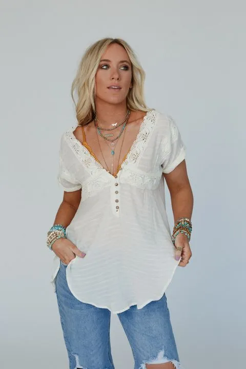 Hot Springs Tunic Top - Cream