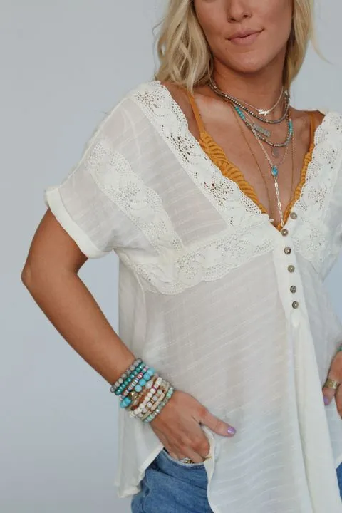 Hot Springs Tunic Top - Cream