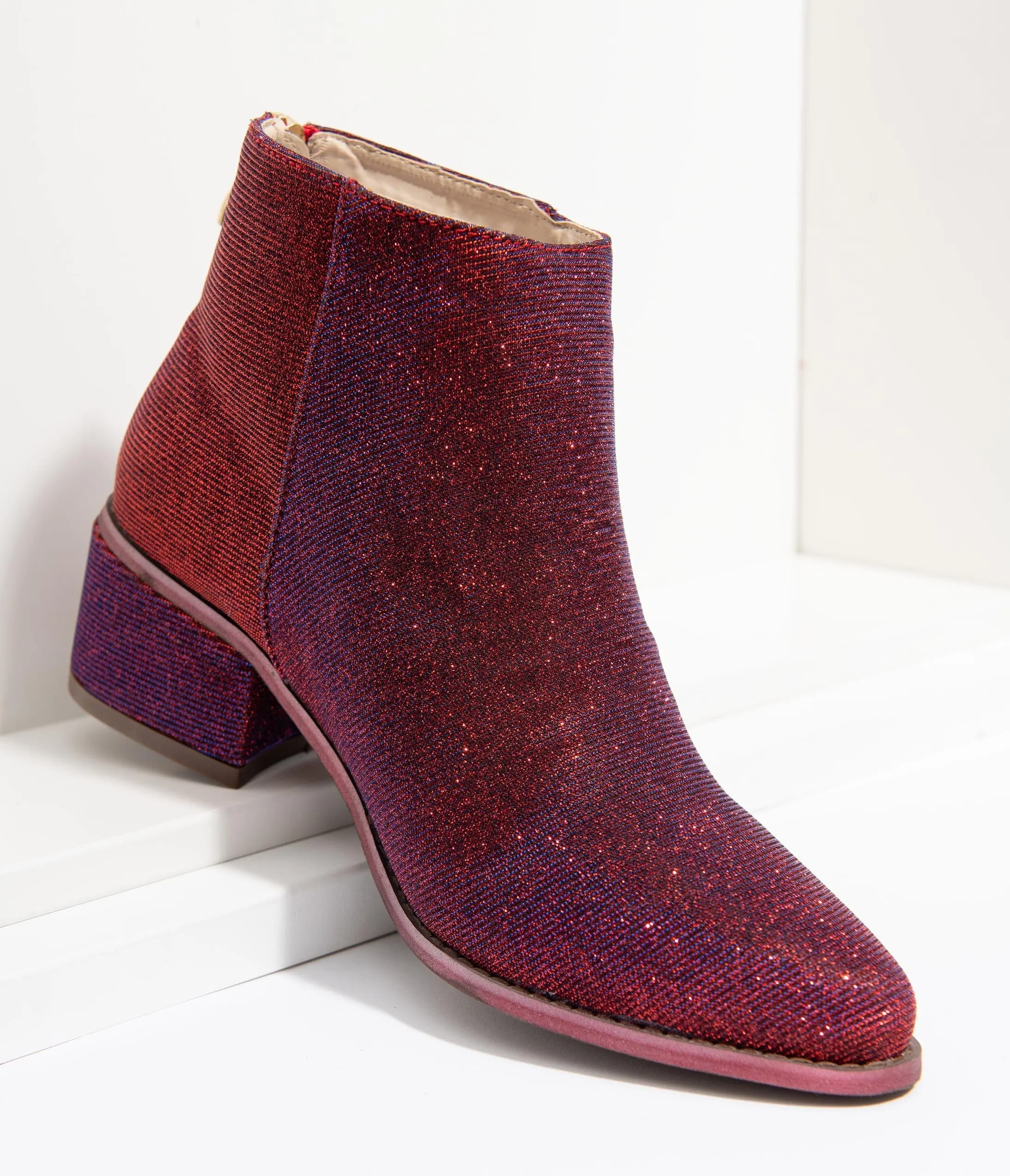 Iridescent Wine Sparkle Booties