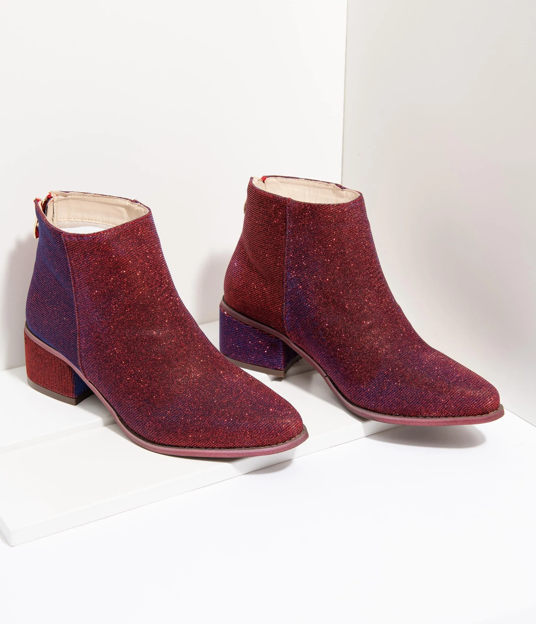 Iridescent Wine Sparkle Booties