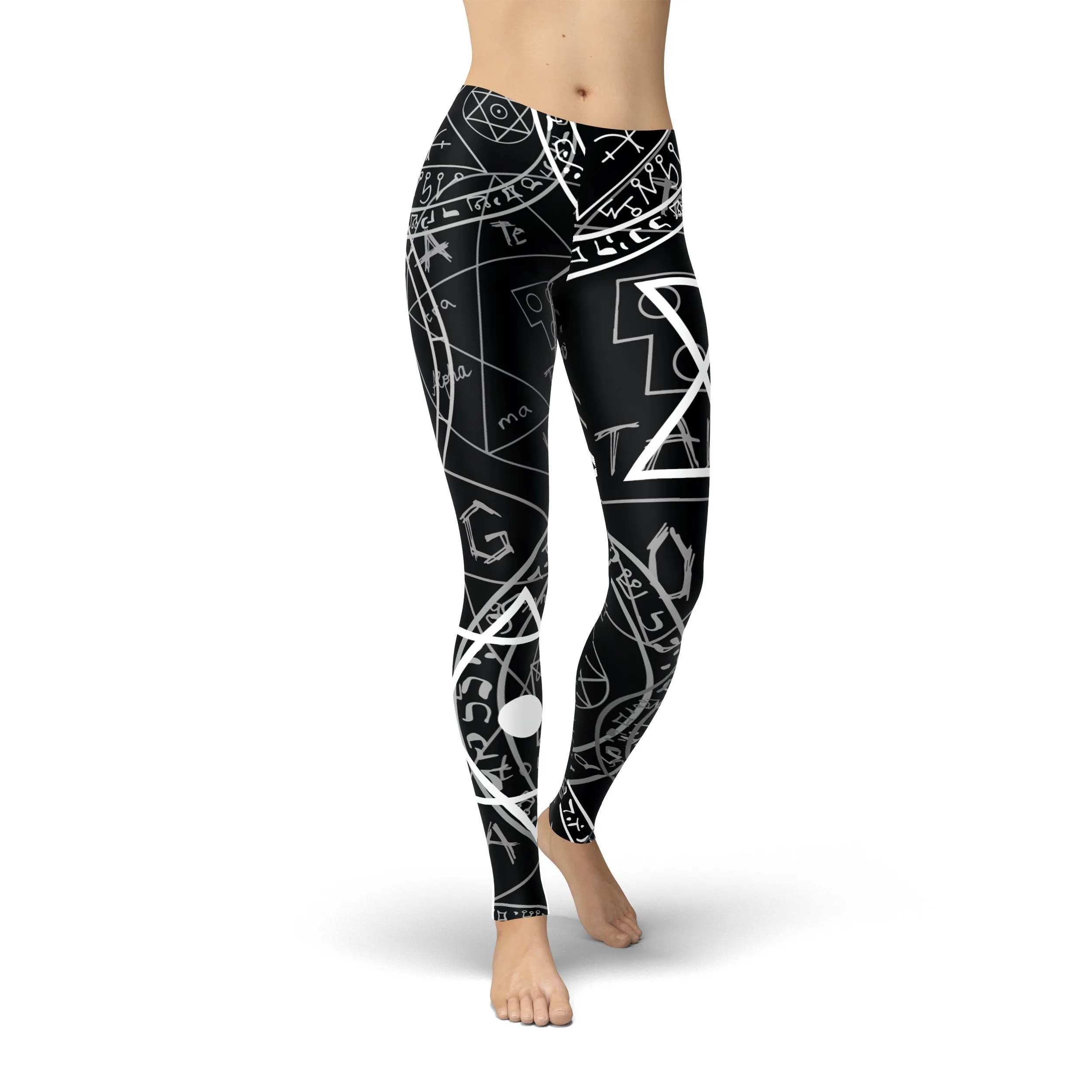 Jean Hollow Symbols Leggings