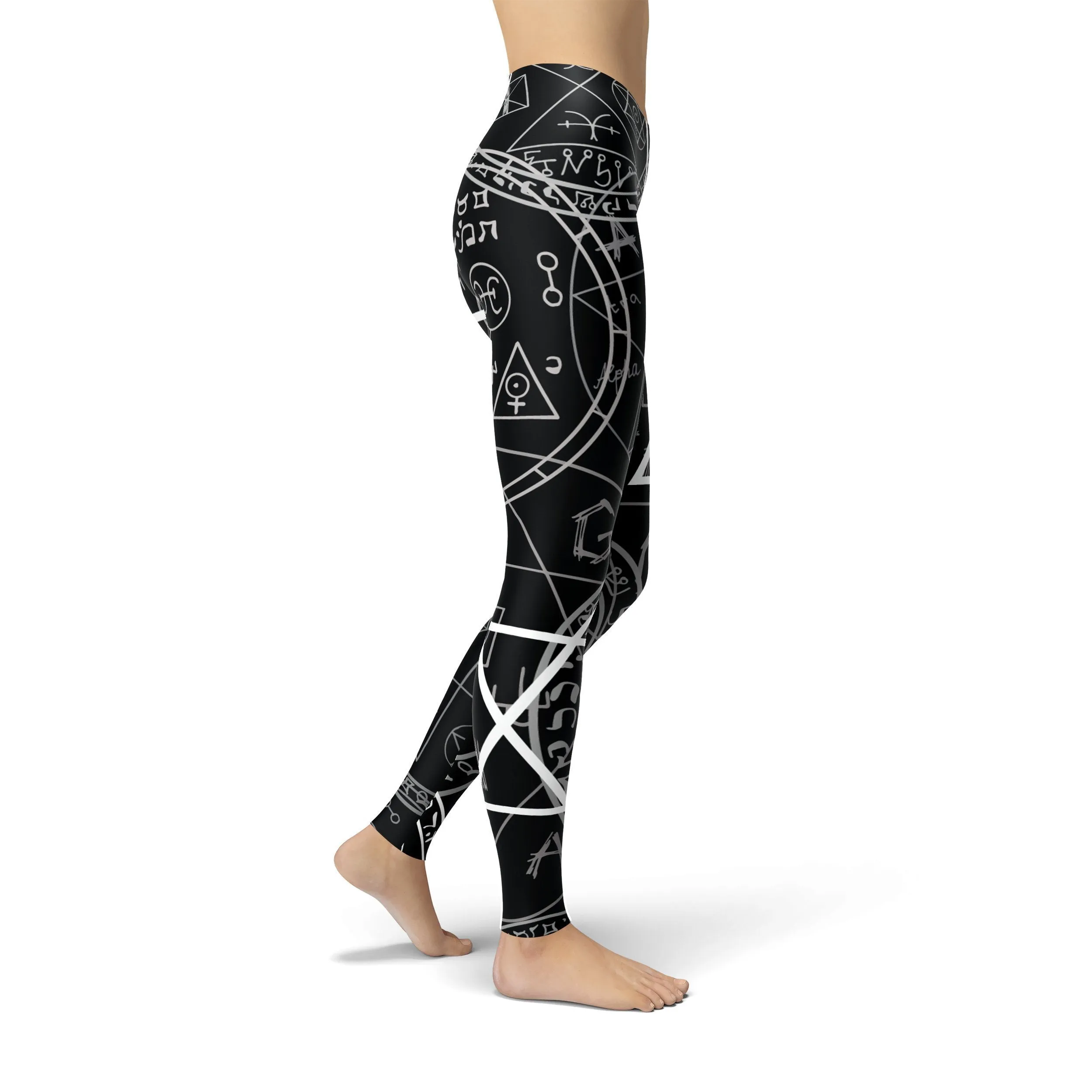 Jean Hollow Symbols Leggings