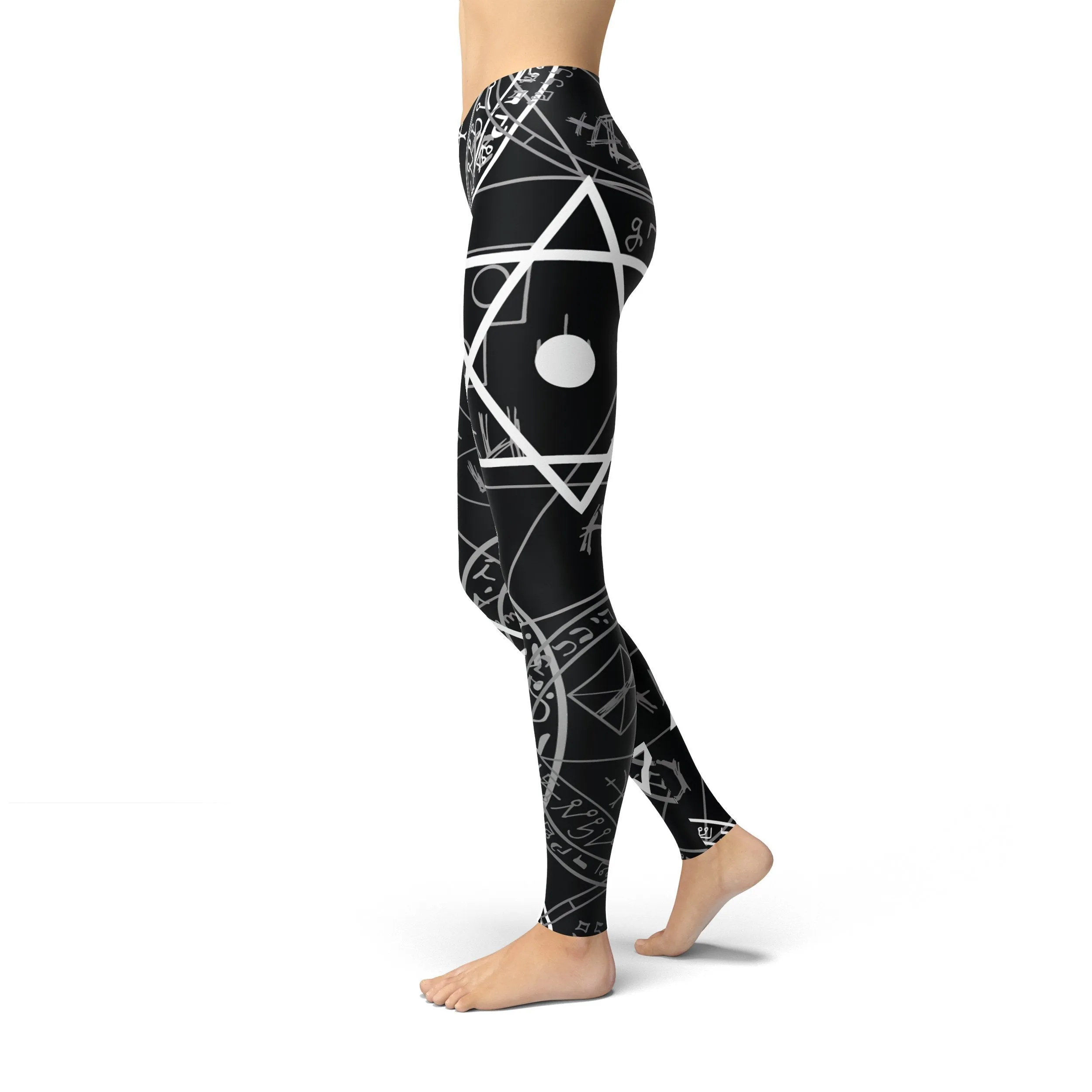 Jean Hollow Symbols Leggings