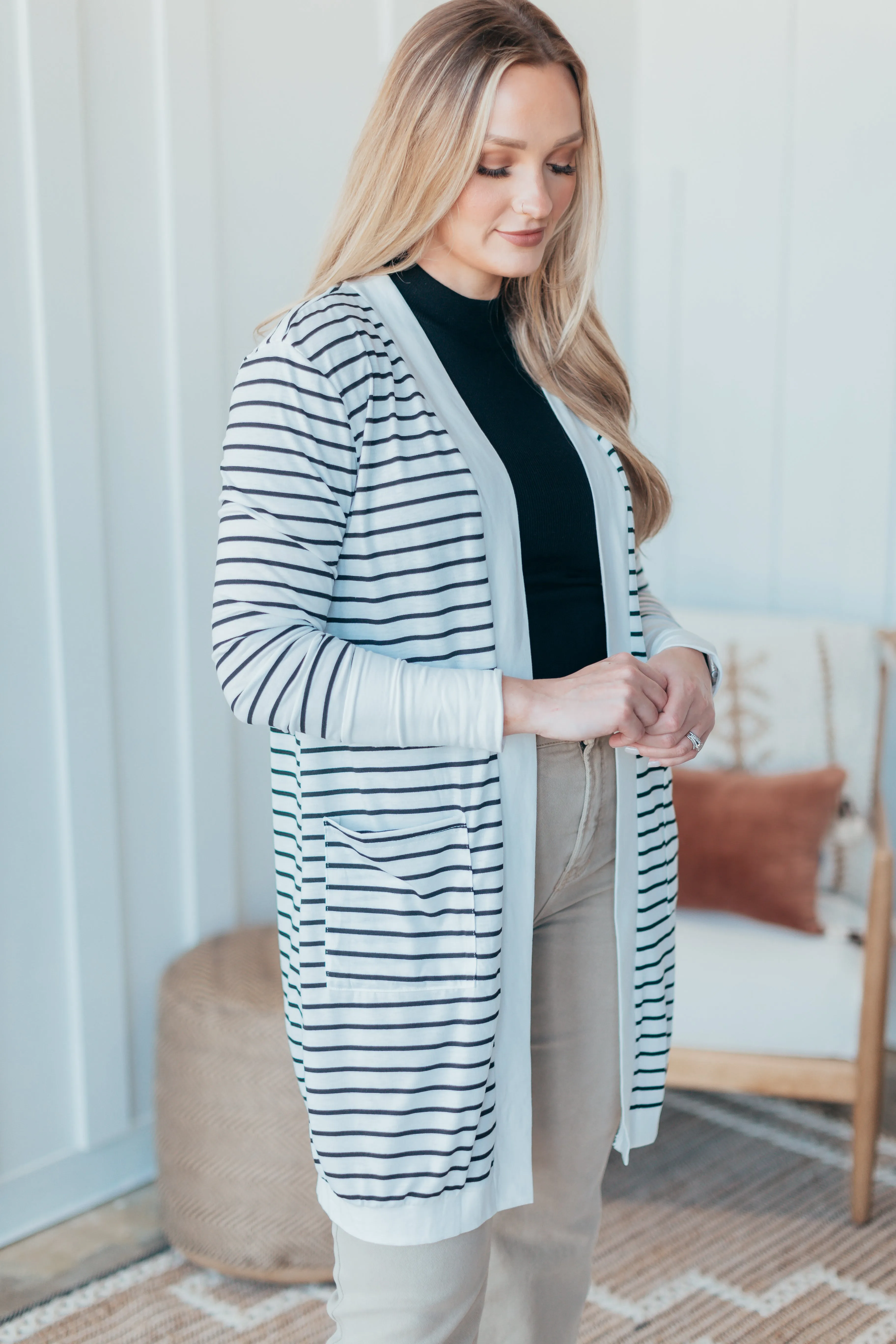 Kara Striped Pocket Cardigan - 2 Colors