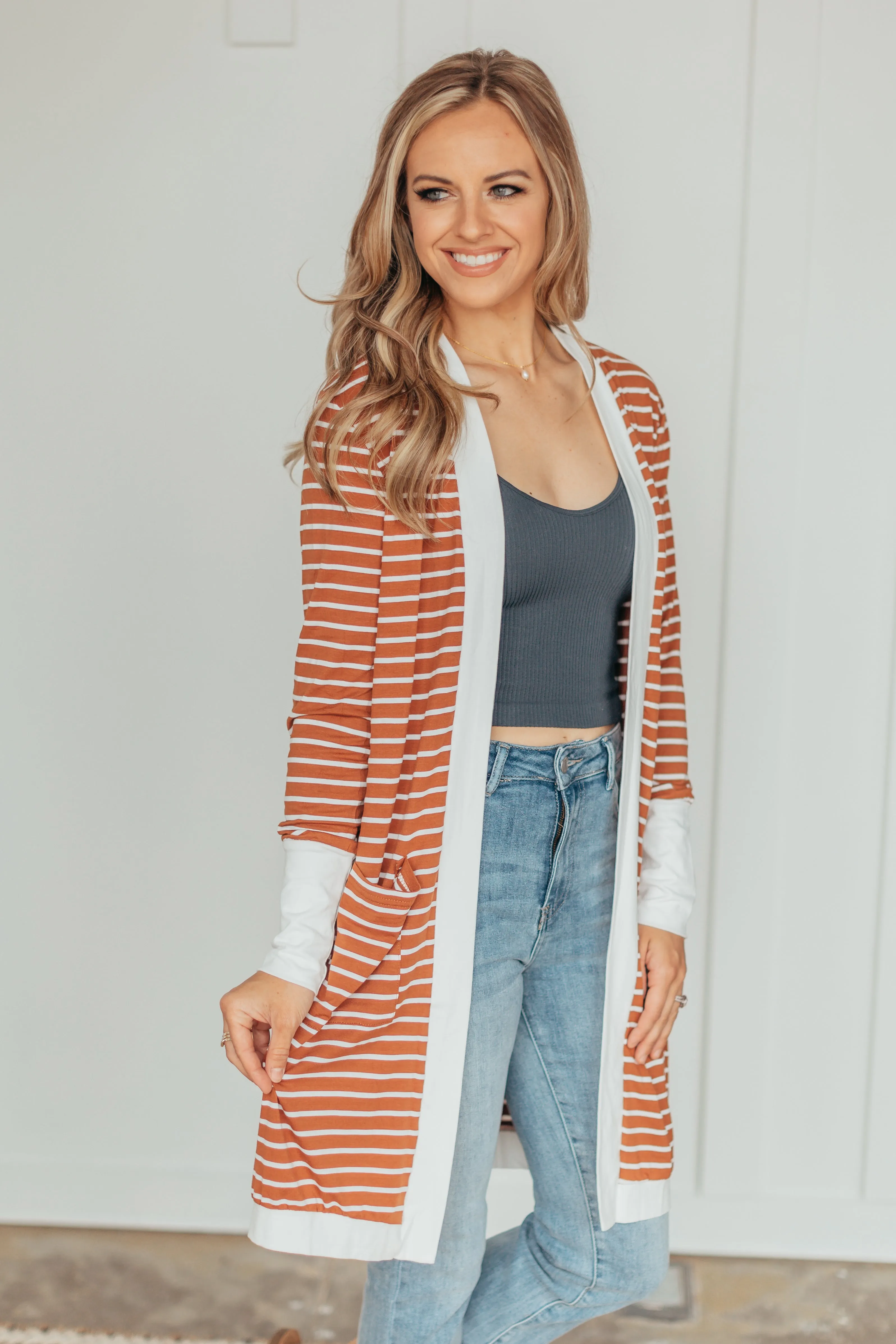 Kara Striped Pocket Cardigan - 2 Colors