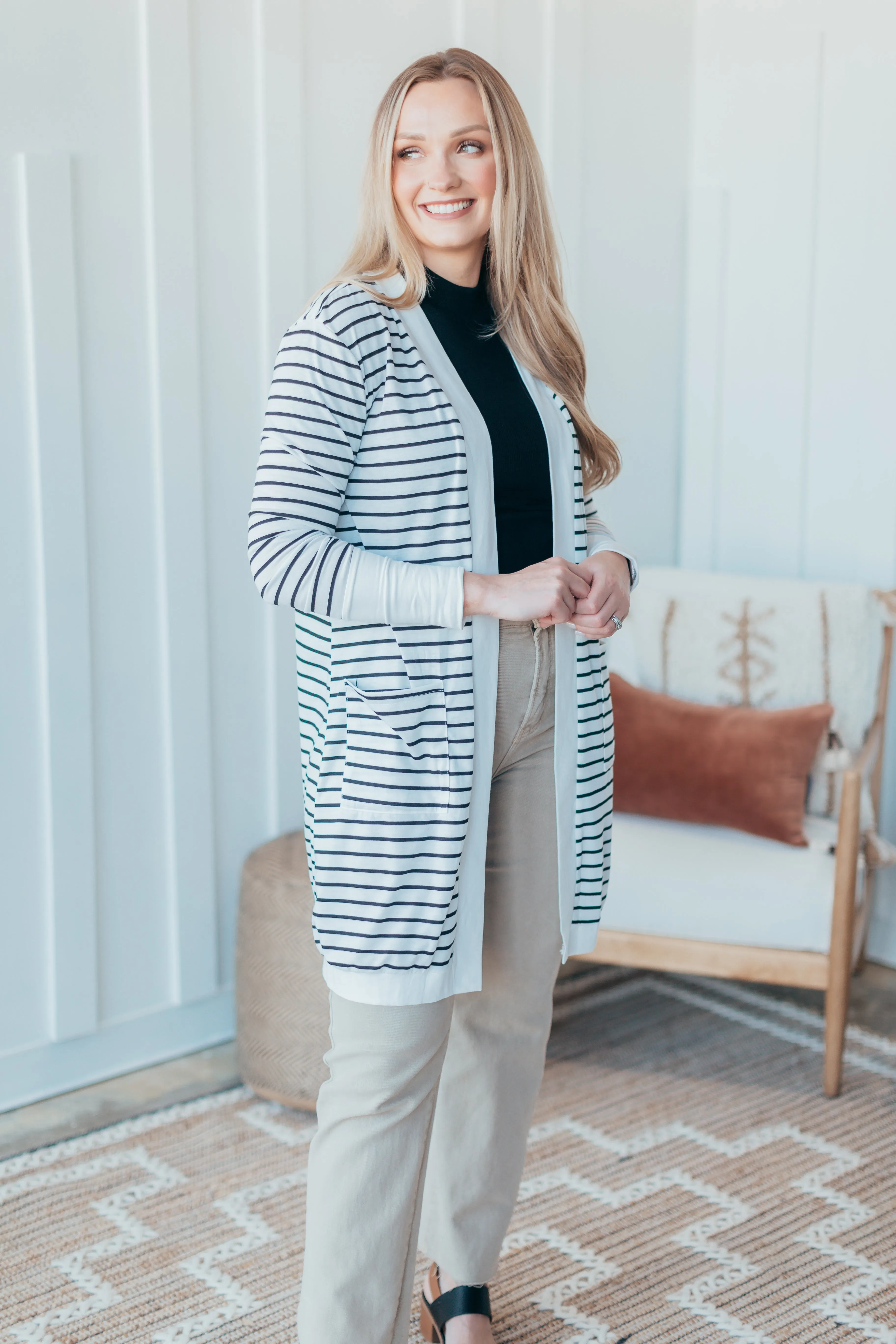 Kara Striped Pocket Cardigan - 2 Colors